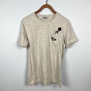 Jack & Jones Not Sorry rose patch short sleeve tshirt size medium